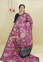 Mauve Pink - Sundari – Premium Kota Tussar Silk Saree with floral prints body